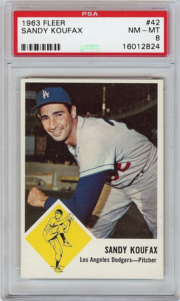 1963 Fleer Sandy Koufax No. 42 PSA 8