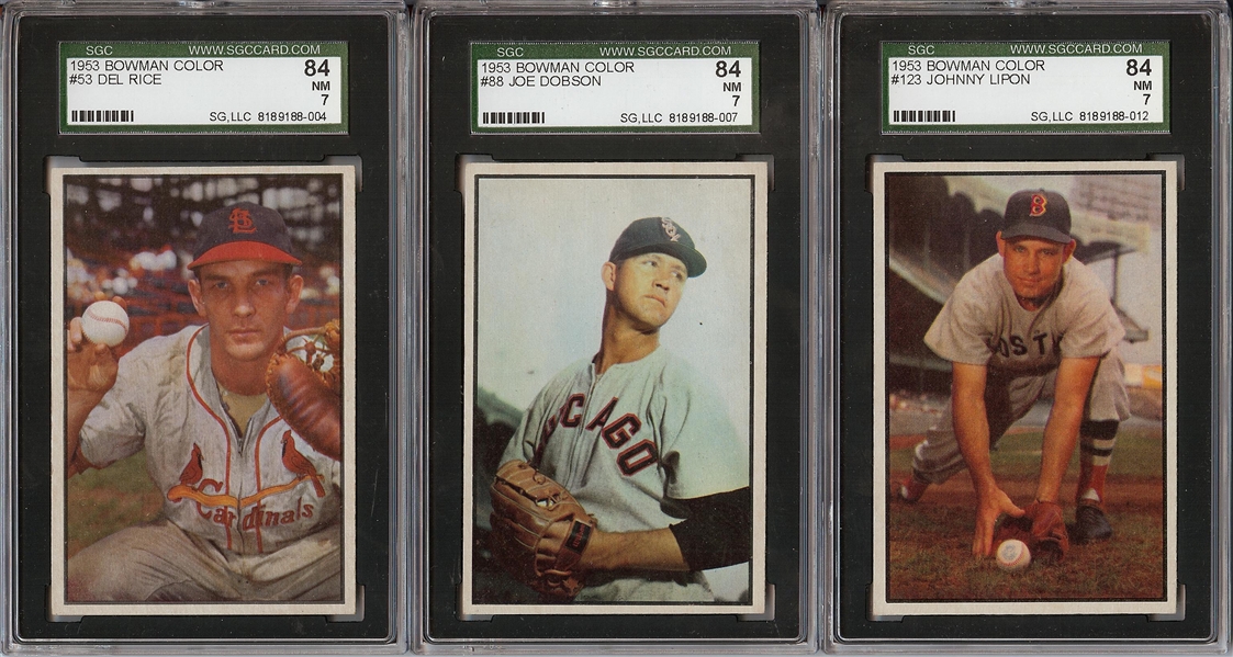 1953 Bowman Color SGC 7 Trio (3) with High Number