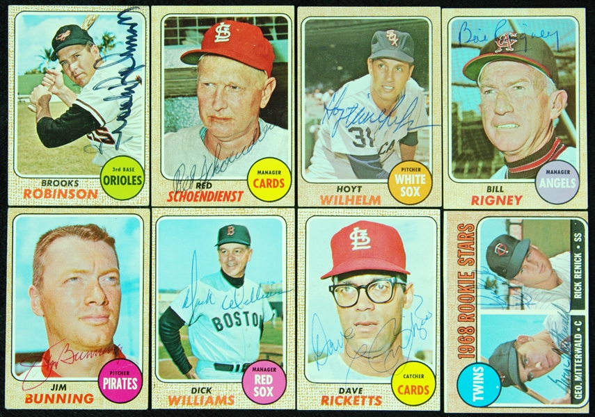 Signed 1968 Topps Baseball Group (129)