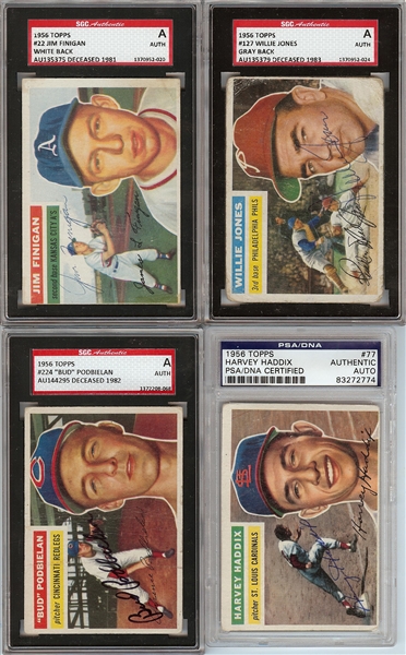 Signed 1956 Topps Baseball Group (93)