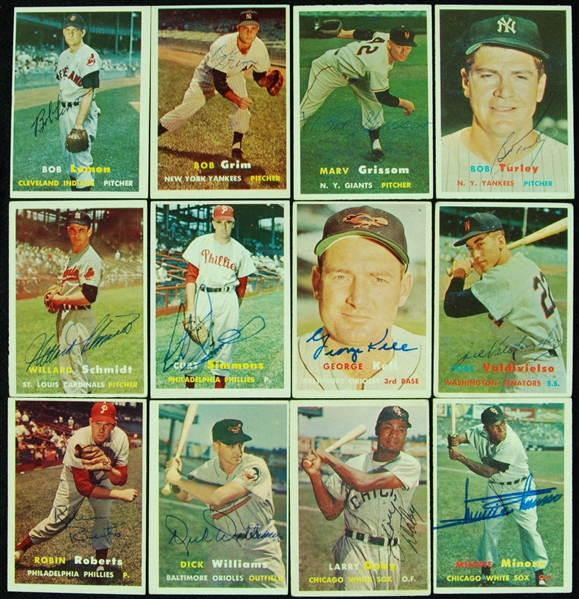 Signed 1957 Topps Baseball Group (47)