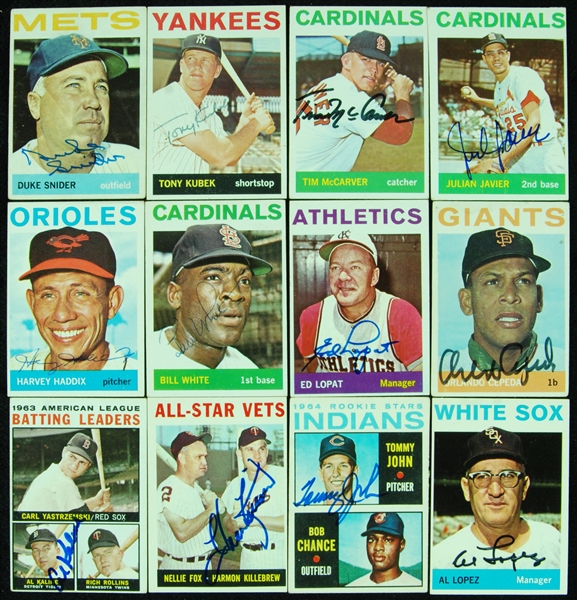 Signed 1964 Topps Baseball Group (143)