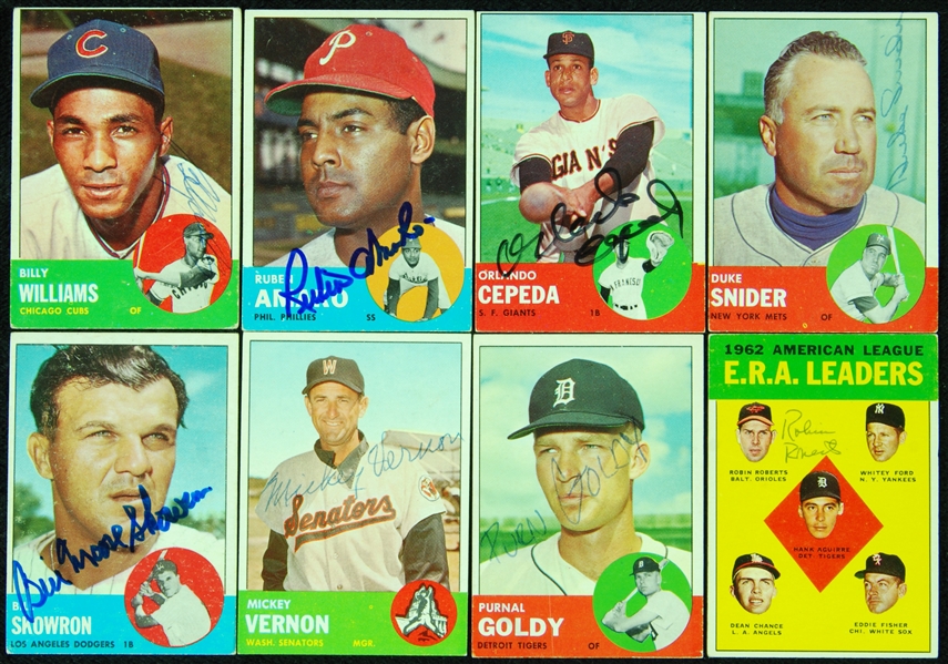 Signed 1963 Topps Baseball Group (28)