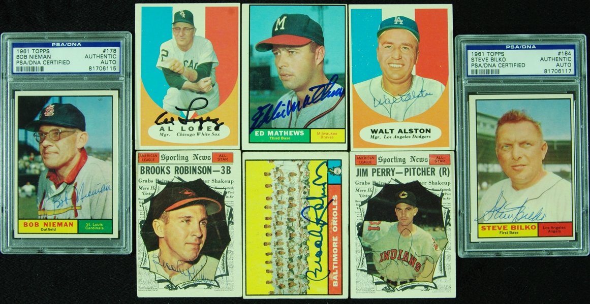 Signed 1961 Topps Baseball Group (82)