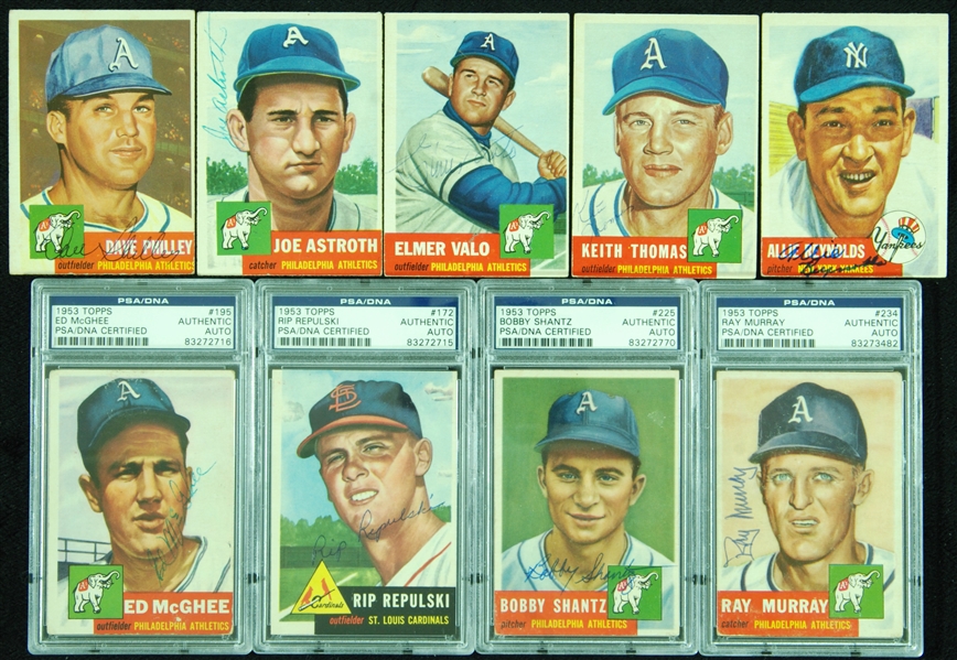 Signed 1953 Topps Baseball Group (9)