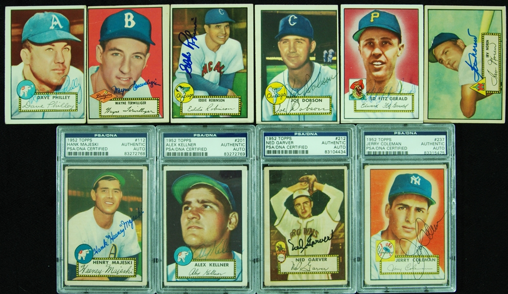 Signed 1952 Topps Baseball Group (10)