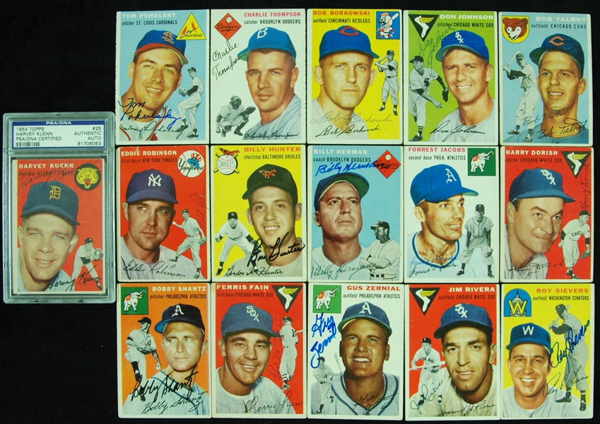 Signed 1954 Topps Baseball Group (16)