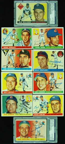 Signed 1955 Topps Baseball Group (10)