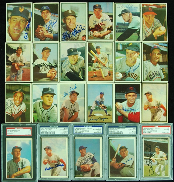 Signed 1953 Bowman Color Group (23)