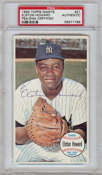 Signed 1964 Topps Giants Group (18) with Elston Howard