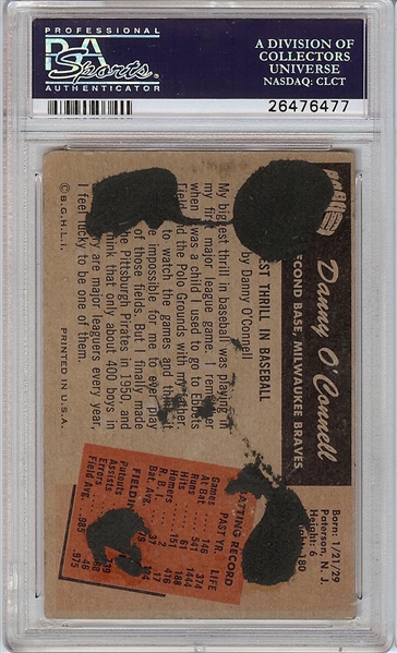 Danny O'Connell Signed 1955 Bowman No. 44 (PSA/DNA)