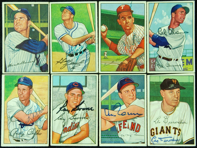 Signed 1952 Bowman Group (38) with Yogi Berra