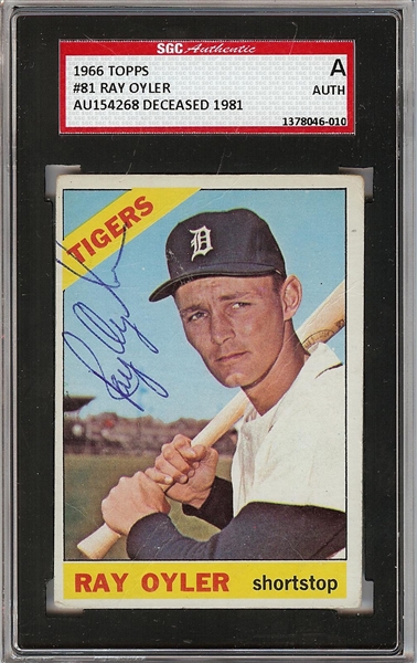 Ray Oyler Signed 1966 Topps No. 81 (SGC)