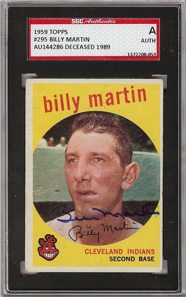 Billy Martin Signed 1959 Topps No. 295 (SGC)