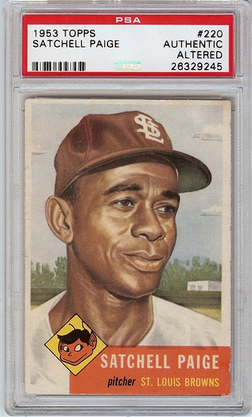 1953 Topps Satchel Paige RC No. 220 PSA Authentic