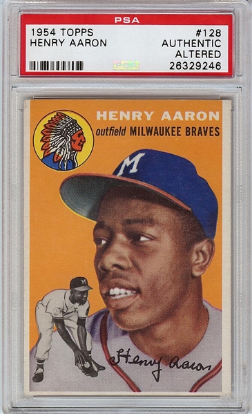 1954 Topps Hank Aaron RC No. 128 PSA Authentic