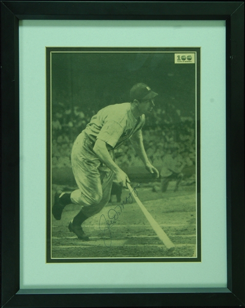 Joe DiMaggio Signed 100 Years of Baseball Framed Photo (PSA/DNA)