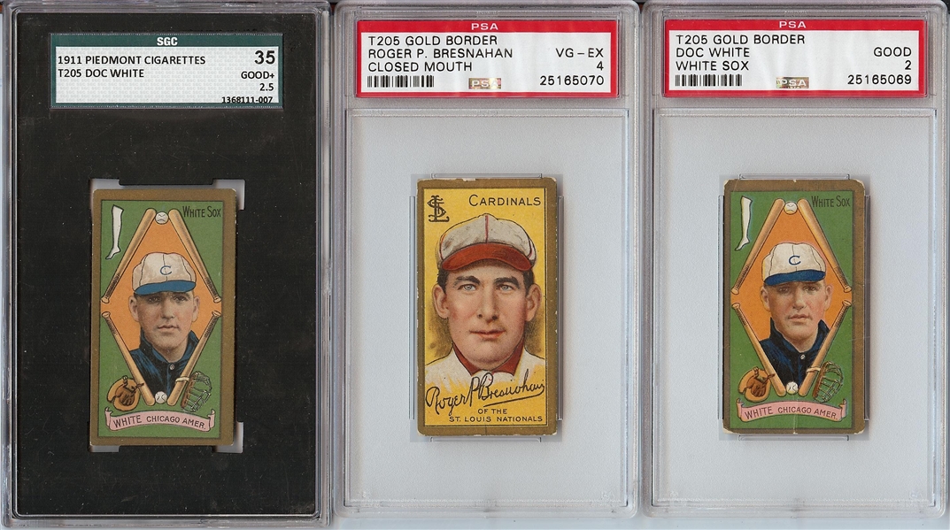 1911 T205 Group of (3) with Roger Bresnahan