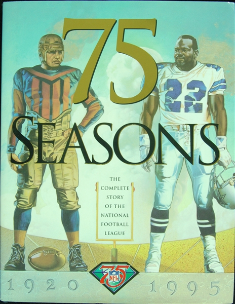 Multi-Signed 75th Seasons NFL Book (22) with Payton, Brown