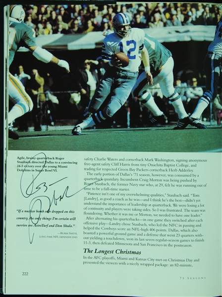 Multi-Signed 75th Seasons NFL Book (22) with Payton, Brown