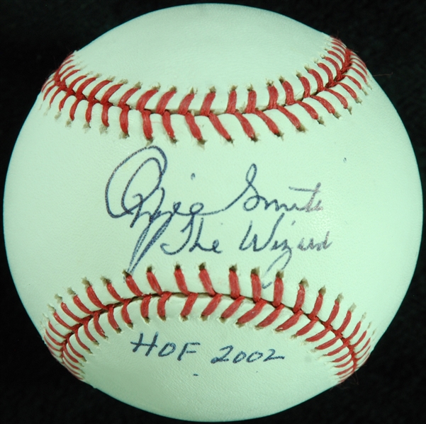 Ozzie Smith Single-Signed OML Baseball Inscribed The Wizard, HOF 2002 (PSA/DNA)