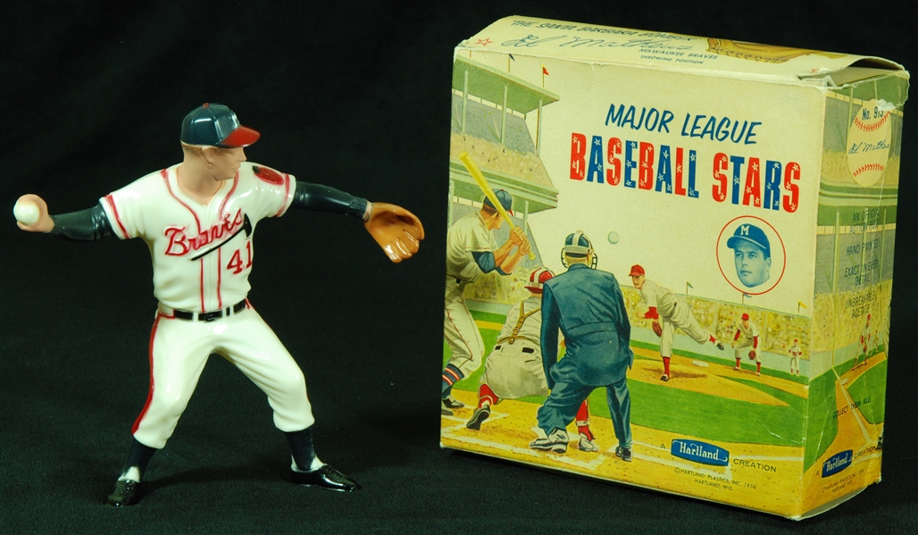 High-Grade Original Hartland Statue of Eddie Mathews With Box and Tag