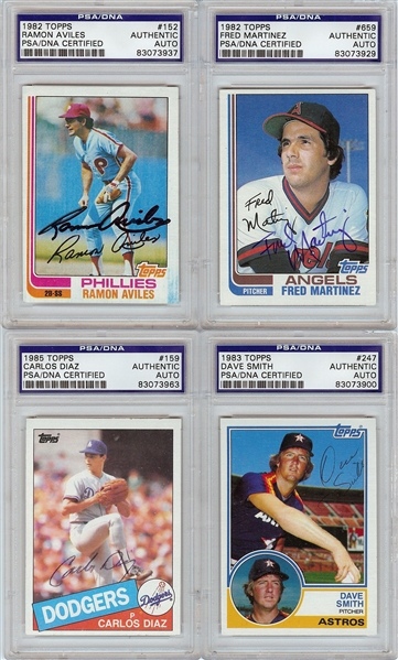 Signed 1980s Topps Baseball Group (933) with HOFers, Quisenberry (4)