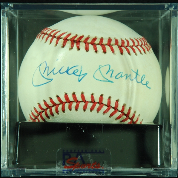 Mickey Mantle Single-Signed OAL Baseball (Graded PSA/DNA 7.5)