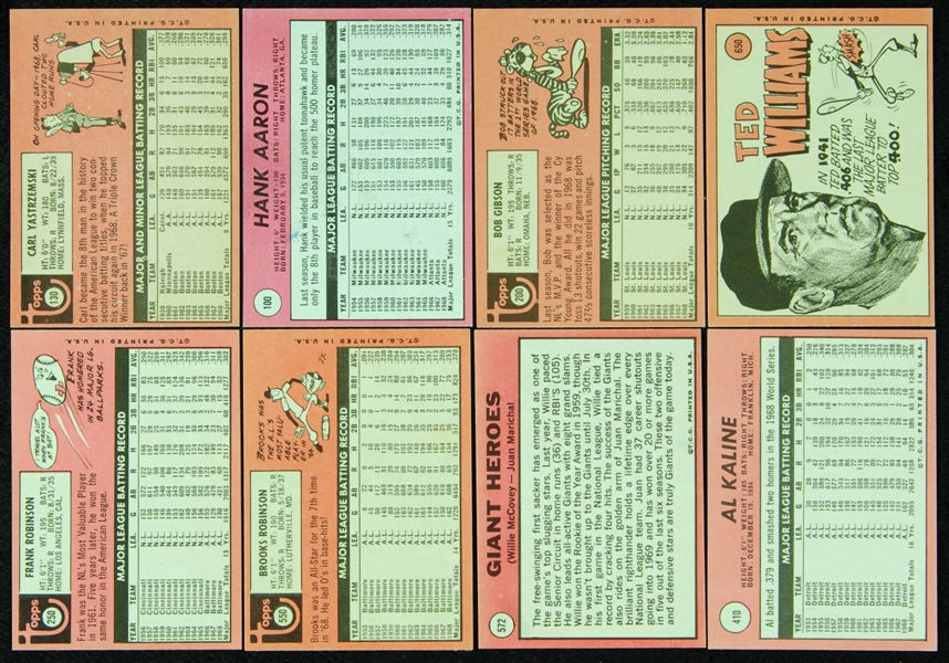 High-Grade 1969 Topps Baseball HOFers, Stars, Specials (99)