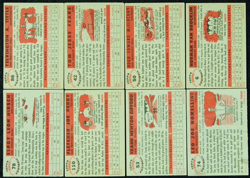 1956 Topps Football Partial Set (76/120)