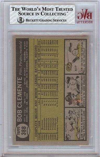 1961 Topps Roberto Clemente No. 388 BGS 7.5