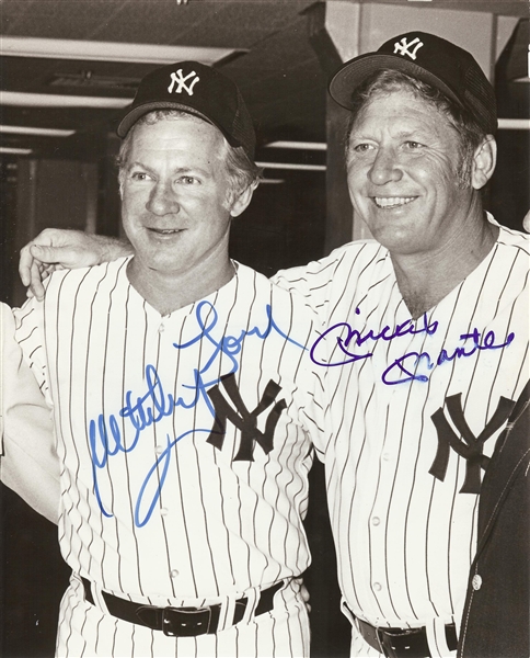 Mickey Mantle & Whitey Ford Signed 8x10 Photo (PSA/DNA)