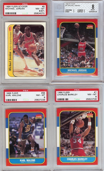 1986-87 Fleer Complete Set (132) with Michael Jordan BGS 8 (20 PSA 8s or Higher)