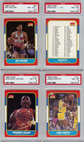 1986-87 Fleer Complete Set (132) with Michael Jordan BGS 8 (20 PSA 8s or Higher)