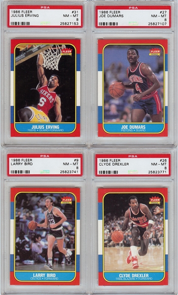 1986-87 Fleer Complete Set (132) with Michael Jordan BGS 8 (20 PSA 8s or Higher)