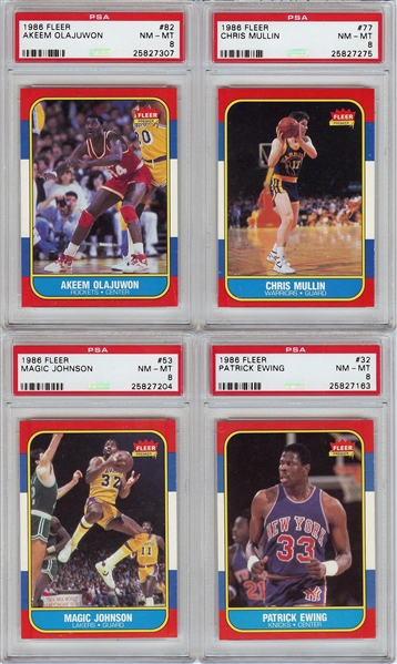 1986-87 Fleer Complete Set (132) with Michael Jordan BGS 8 (20 PSA 8s or Higher)