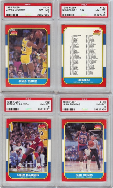 1986-87 Fleer Complete Set (132) with Michael Jordan PSA 8 (22 PSA 8s)