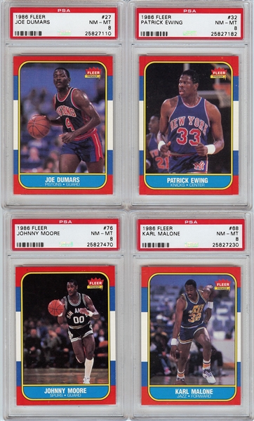 1986-87 Fleer Complete Set (132) with Michael Jordan PSA 8 (22 PSA 8s)