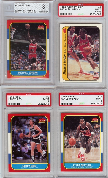 1986-87 Fleer Complete Set (132) with Michael Jordan BGS 8 (19 PSA 8s)