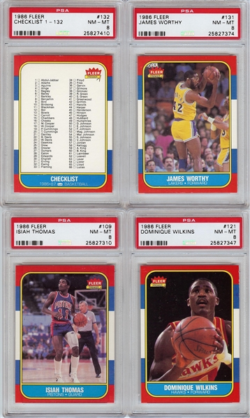 1986-87 Fleer Complete Set (132) with Michael Jordan BGS 8 (19 PSA 8s)