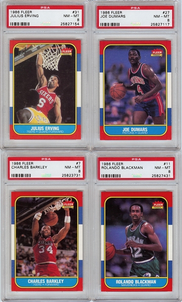 1986-87 Fleer Complete Set (132) with Michael Jordan BGS 8 (19 PSA 8s)