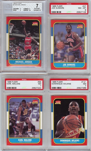 1986-87 Fleer Complete Set (132) with Michael Jordan BGS 7 (20 PSA 7s or Higher)