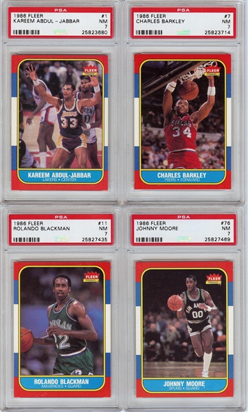 1986-87 Fleer Complete Set (132) with Michael Jordan BGS 7 (20 PSA 7s or Higher)