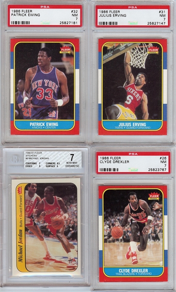 1986-87 Fleer Complete Set (132) with Michael Jordan BGS 7 (20 PSA 7s or Higher)