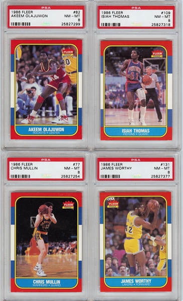 1986-87 Fleer Complete Sets Pair (2) with Michael Jordan RCs PSA 5 & PSA 6