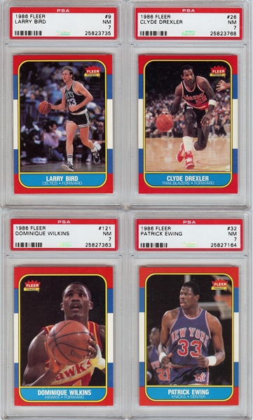 1986-87 Fleer Complete Sets Pair (2) with Michael Jordan RCs PSA 5 & PSA 6