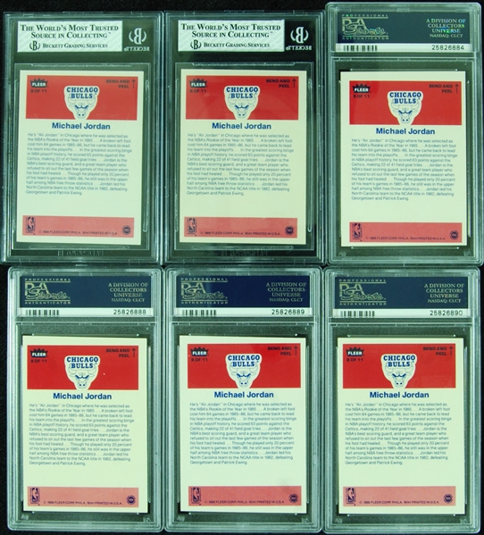 1986-87 Fleer Michael Jordan Stickers Group (6)