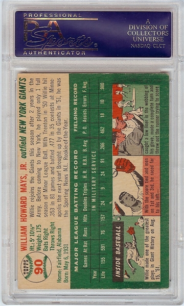 1954 Topps Willie Mays No. 90 PSA 4