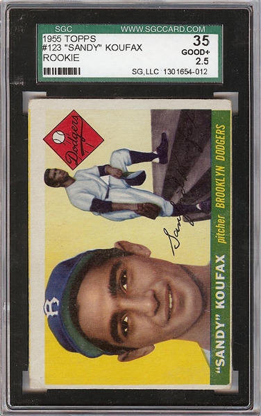 1955 Topps Sandy Koufax No. 123 SGC 2.5