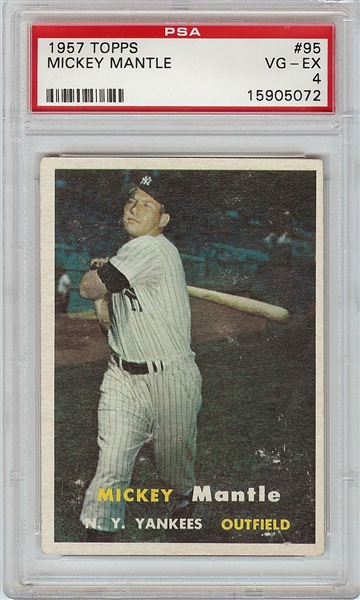 1957 Topps Mickey Mantle No. 95 PSA 4